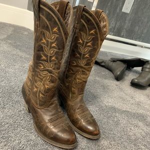 Real leather cowboy boots